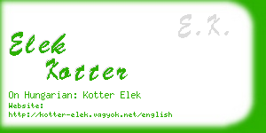 elek kotter business card